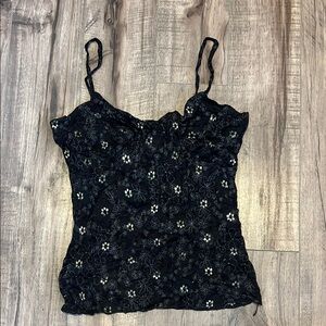 Black Fitted Camisole with Spaghetti Straps